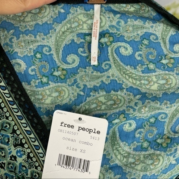 FREE PEOPLE Blue Scarf-Print Luna Tunic XS - Picture 13 of 17